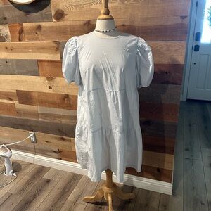 Light Denim Puff Sleeve Dress